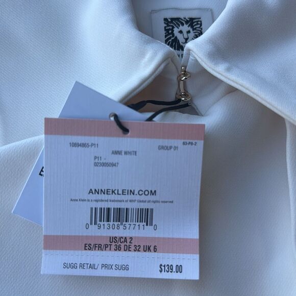 Anne Klein Women's Cascade Collar Blazer size 2 Off white NWT in packaging - Picture 8 of 8